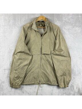 Woolrich Men’s Tan Lightweight Nylon Windbreaker Jacket Full Zip Packable